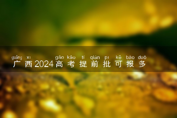 广西2024高考提前批可报多少个志愿 能填几个大学和专业