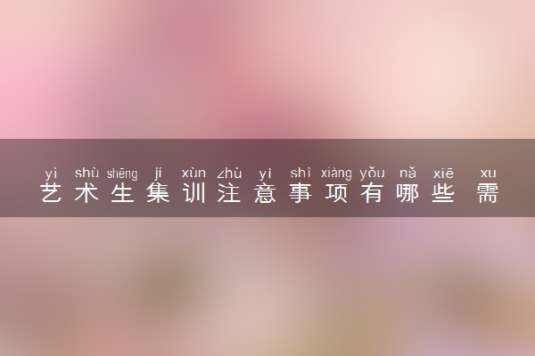 艺术生集训注意事项有哪些 需要注意什么