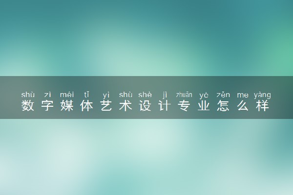 数字媒体艺术设计专业怎么样 主要学什么课程
