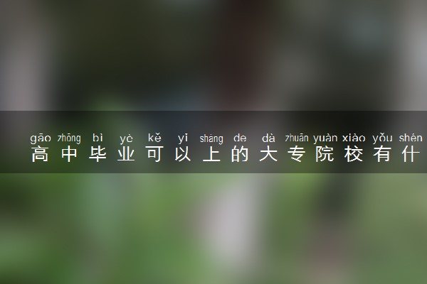 高中毕业可以上的大专院校有什么 推荐哪些