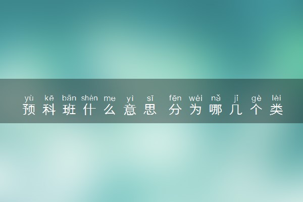 预科班什么意思 分为哪几个类别