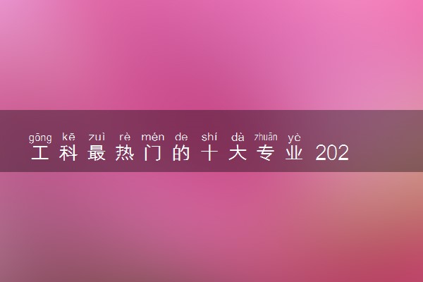 工科最热门的十大专业 2024哪些专业未来就业前景好