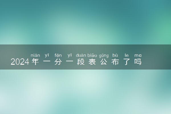 2024年一分一段表公布了吗 该怎么查询