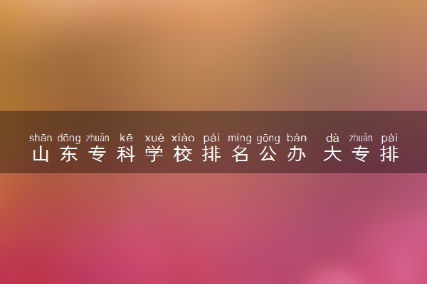 山东专科学校排名公办 大专排行榜一览