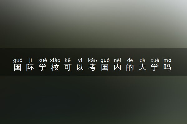 国际学校可以考国内的大学吗 能考哪些学校