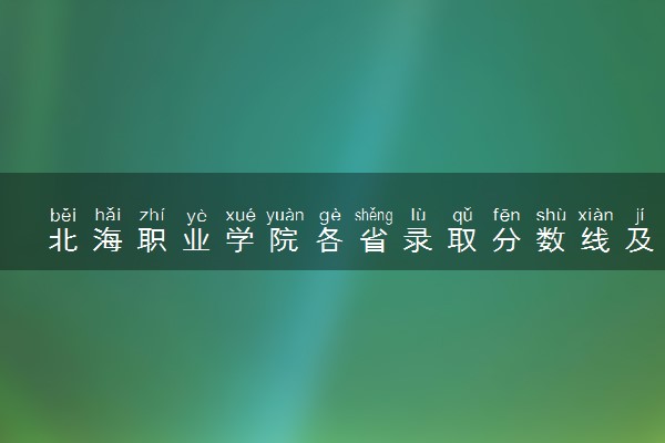 北海职业学院各省录取分数线及位次 投档最低分是多少(2024年高考参考)