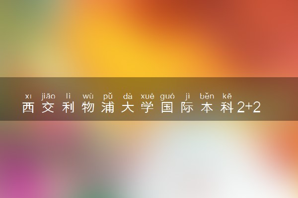 西交利物浦大学国际本科2+2专业有哪些？