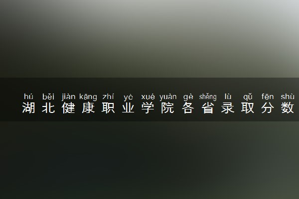湖北健康职业学院各省录取分数线及位次 投档最低分是多少(2024年高考参考)