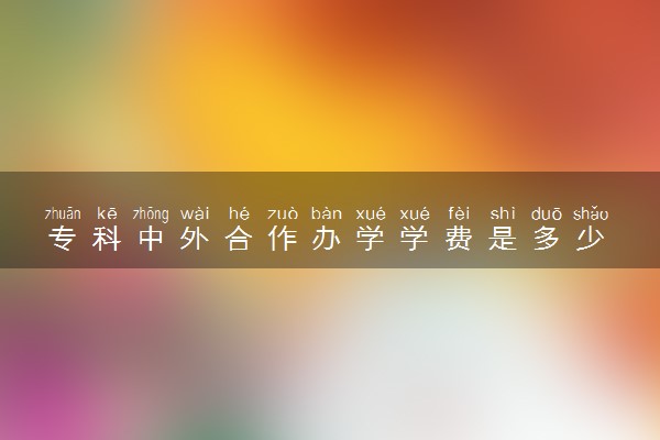 专科中外合作办学学费是多少 收费标准是怎样的