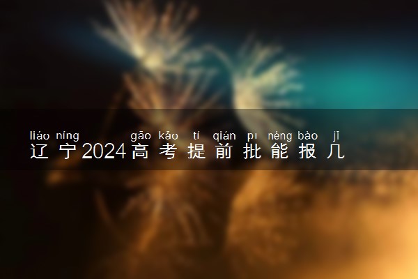 辽宁2024高考提前批能报几个大学和专业 可以填多少志愿