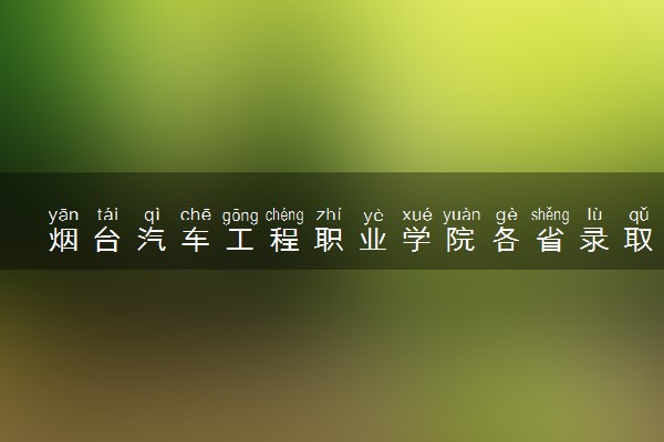 烟台汽车工程职业学院各省录取分数线及位次 投档最低分是多少(2024年高考参考)