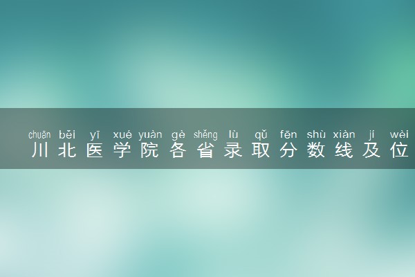 川北医学院各省录取分数线及位次 投档最低分是多少(2024年高考参考)