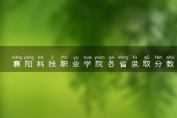 襄阳科技职业学院各省录取分数线及位次 投档最低分是多少(2024年高考参考)