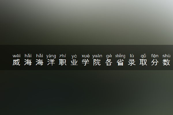 威海海洋职业学院各省录取分数线及位次 投档最低分是多少(2024年高考参考)