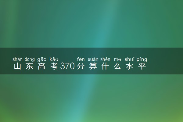 山东高考370分算什么水平 2024能上哪些大学