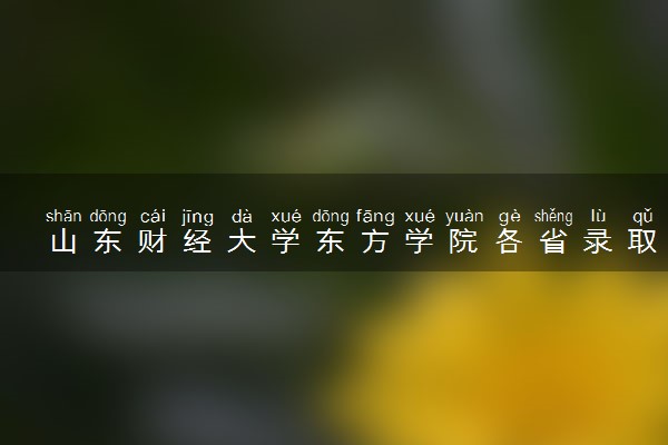 山东财经大学东方学院各省录取分数线及位次 投档最低分是多少(2024年高考参考)