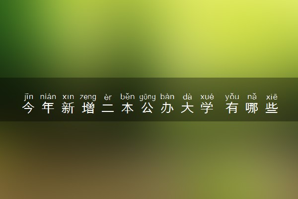 今年新增二本公办大学 有哪些学校