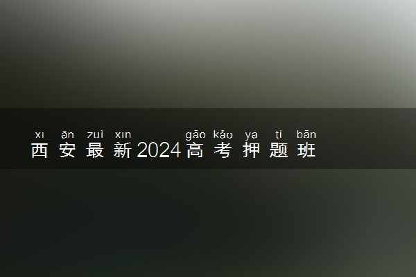 西安最新2024高考押题班