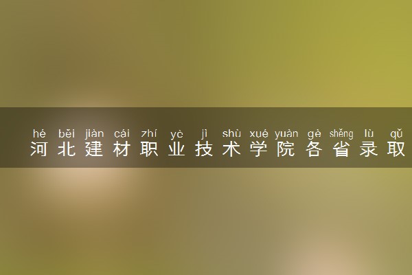 河北建材职业技术学院各省录取分数线及位次 投档最低分是多少(2024年高考参考)