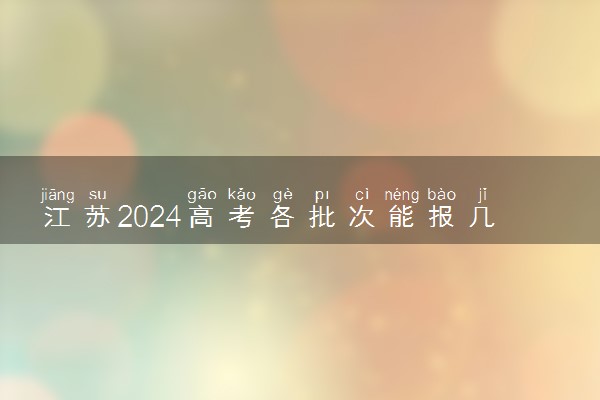 江苏2024高考各批次能报几个志愿 可以报几个大学和专业