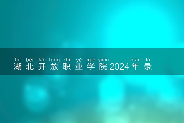 湖北开放职业学院2024年录取分数线 各专业录取最低分及位次