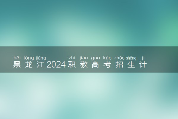 黑龙江2024职教高考招生计划新增 网报志愿时间