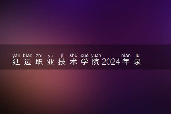 延边职业技术学院2024年录取分数线 各专业录取最低分及位次