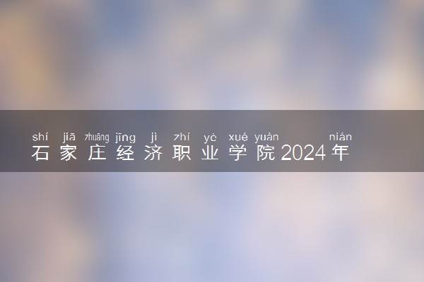 石家庄经济职业学院2024年录取分数线 各专业录取最低分及位次