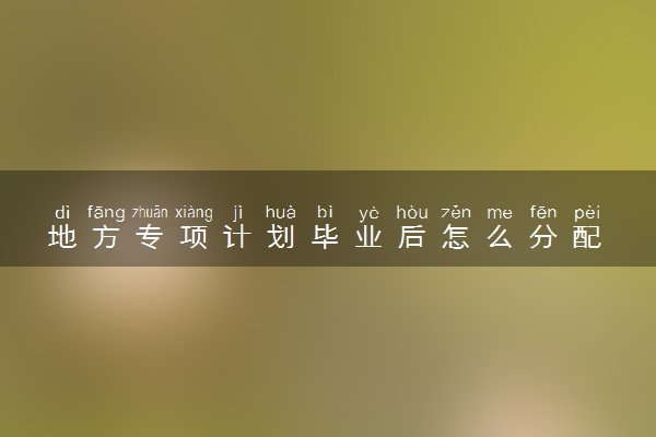 地方专项计划毕业后怎么分配 有什么好处