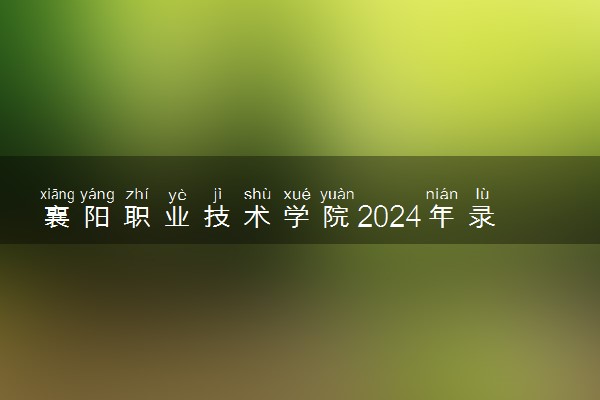 襄阳职业技术学院2024年录取分数线 各专业录取最低分及位次