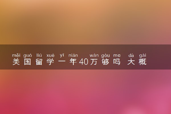 美国留学一年40万够吗 大概要花费多少人民币