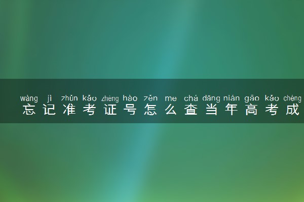 忘记准考证号怎么查当年高考成绩 2024准考证号怎么查