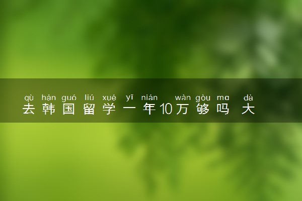 去韩国留学一年10万够吗 大概要花费多少钱