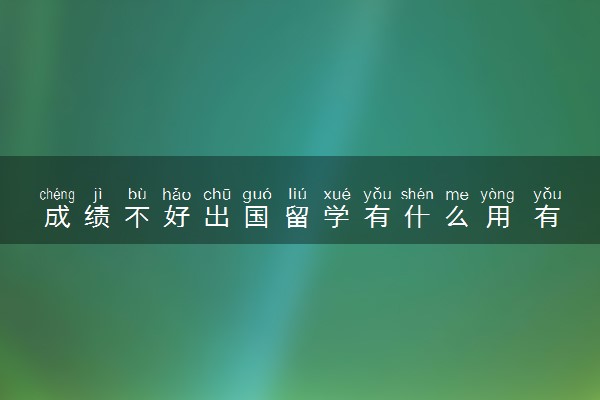 成绩不好出国留学有什么用 有意义吗