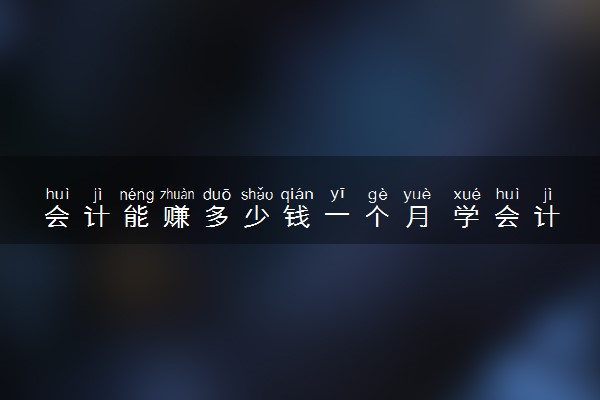 会计能赚多少钱一个月 学会计挣得多吗