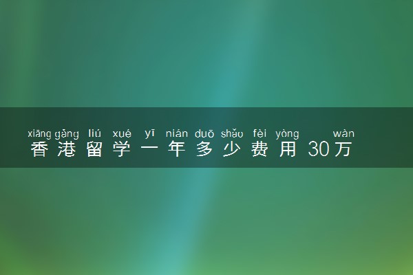 香港留学一年多少费用 30万够吗
