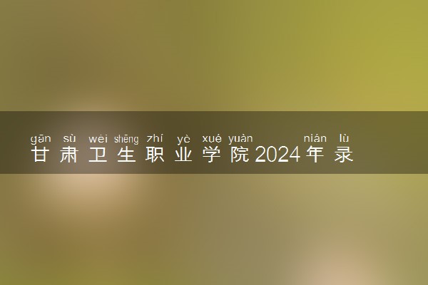 甘肃卫生职业学院2024年录取分数线 各专业录取最低分及位次