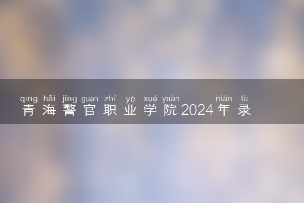 青海警官职业学院2024年录取分数线 各专业录取最低分及位次