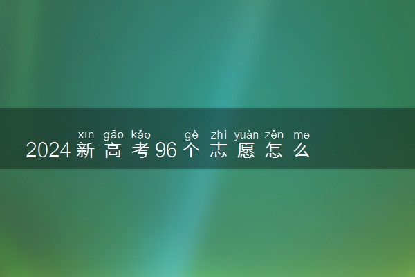 2024新高考96个志愿怎么填报 技巧方法是什么