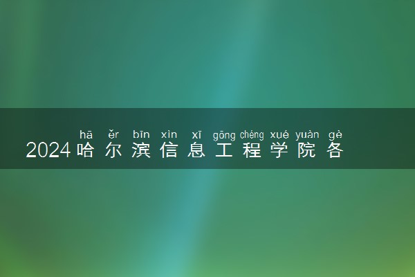 2024哈尔滨信息工程学院各专业录取分数线及位次 各省录取最低分是多少