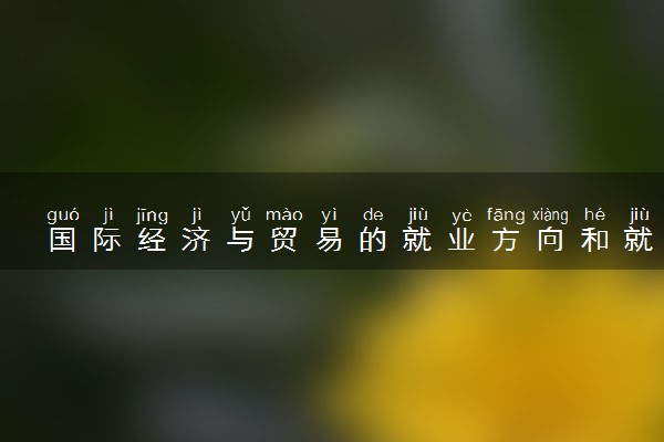 国际经济与贸易的就业方向和就业前景 2024做什么工作好