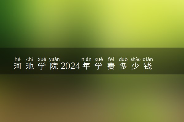 河池学院2024年学费多少钱 一年各专业收费标准