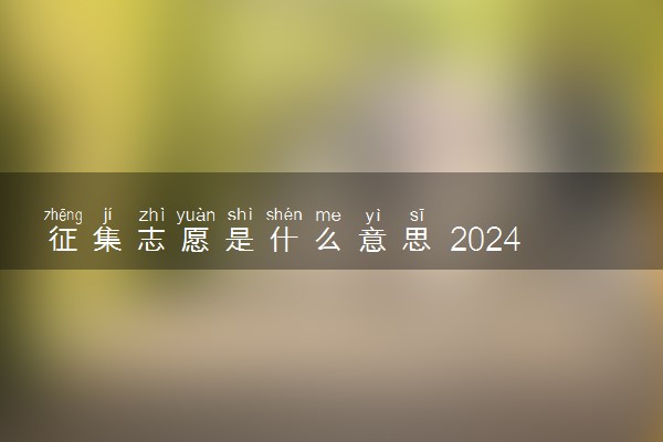 征集志愿是什么意思 2024有什么填报技巧