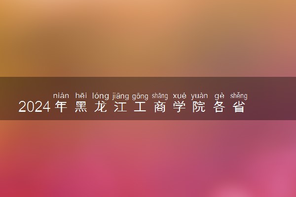 2024年黑龙江工商学院各省招生计划及招生人数 都招什么专业