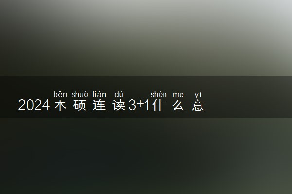 2024本硕连读3+1什么意思 国家承认吗