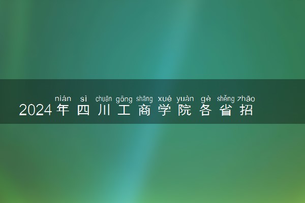 2024年四川工商学院各省招生计划及招生人数 都招什么专业