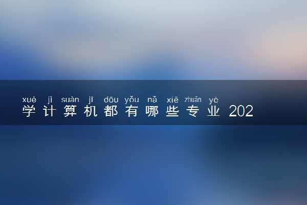 学计算机都有哪些专业 2024哪些专业最吃香