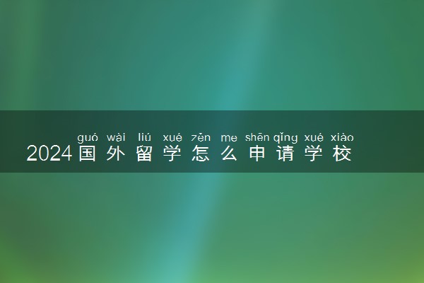 2024国外留学怎么申请学校 便宜的国家有哪些