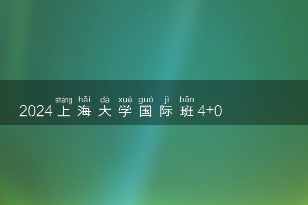 2024上海大学国际班4+0专业是什么 属于什么文凭