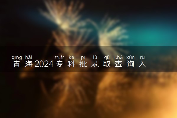 青海2024专科批录取查询入口官网 怎么查录取结果